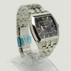 Perrelet Black Stainless Steel GMT Tonneau Mens Watch 38 MM