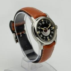 Perrelet Brown Leather Air Zermatt Black & Silver Mens Wristwatch
