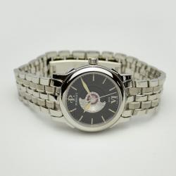 Pre Owned Perrelet Black Stainless Steel Double Rotor Ladies Wristwatch 