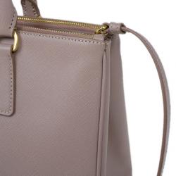 Pre Owned Prada Pink Saffiano Lux Double Zip Tote