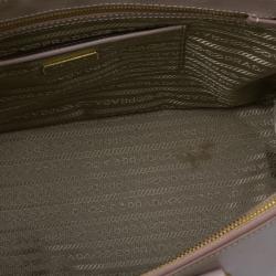 Pre Owned Prada Pink Saffiano Lux Double Zip Tote