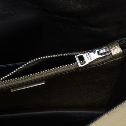 مملوكة مسبقًا Prada Gold Saffiano Leather Mini Flap Crossbody Bag