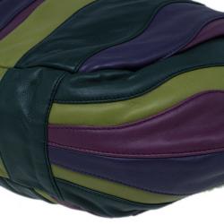 Pre Owned Prada Multicolored Nappa Stripes Tote