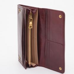 Prada Burgundy Glazed Leather Wallet