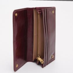 Prada Burgundy Glazed Leather Wallet
