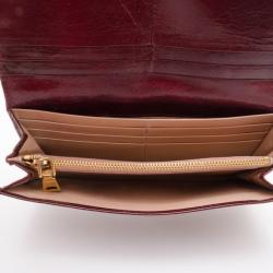 Prada Burgundy Glazed Leather Wallet