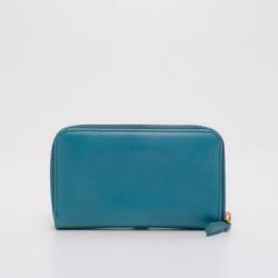 Prada Saffiano Calf Leather Wallet in Aqua Blue 