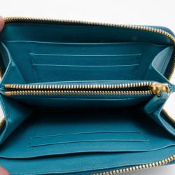 Prada Saffiano Calf Leather Wallet in Aqua Blue 