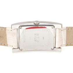 Pre Owned Rama Swiss Watch 9920 Mother of Pearl SS eather Womens Wristwatch 30 MM