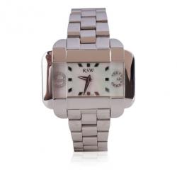 Pre Owned Rama Swiss Watch Mother of Pearl Diamond SS Mens Wristwatch 50 MM