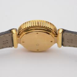 Pre Owned Robergé Casino 18 K Yellow Gold Black Womens Wristwatch 30 MM