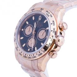 مملوكة مسبقًا Rolex Navy 18K Rose Gold Daytona Men's Wristwatch 40MM