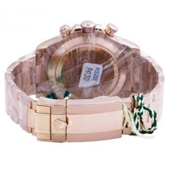 مملوكة مسبقًا Rolex Navy 18K Rose Gold Daytona Men's Wristwatch 40MM