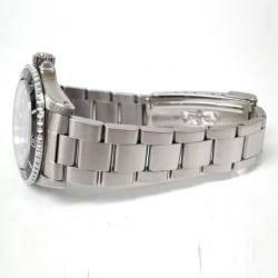 Pre Owned Rolex Submariner Non Date Wristwatch Black Silver Mens 