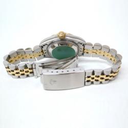 Pre Owned Rolex Date Just 10P Wristwatch SS YG Blue Gradation Ladies