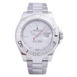مملوكة مسبقًا Rolex Silver Stainless Steel Yacht-Master Men's Wriswatch 40MM