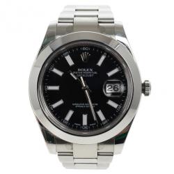 Pre Owned Rolex Black Sainless Steel DateJust II Men's Wristwatch 41MM