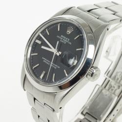 Pre Owned Rolex Datejust Stainless Steel Black Mens Wristwatch 36 MM