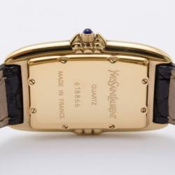 Yves Saint Laurent Gold Plated Rectangular Ladies Wristwatch