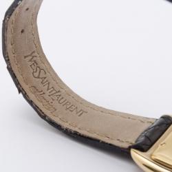 Yves Saint Laurent Gold Plated Rectangular Ladies Wristwatch