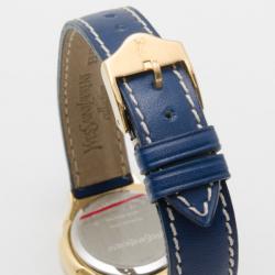 مملوكة مسبقًا Yves Saint Laurent Date Gold Plated Classic Collection Unisex Wristwatch
