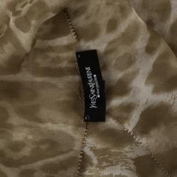 Saint Laurent Paris Leopard Print Scarf