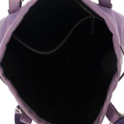 Pre Owned Saint Laurent Paris Purple Canvas Signature Tote