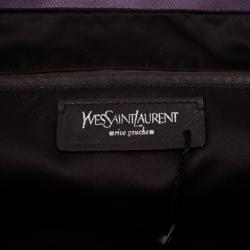 Pre Owned Saint Laurent Paris Purple Canvas Signature Tote