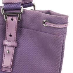 Pre Owned Saint Laurent Paris Purple Canvas Signature Tote