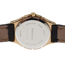 Pre Owned Yves Saint Laurent SS Leather Womens Wristwatch 26 MM