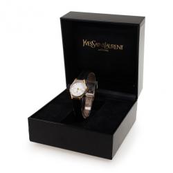 Pre Owned Yves Saint Laurent SS Leather Womens Wristwatch 26 MM