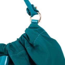 Pre Owned Salvatore Ferragamo Green Nylon Hobo