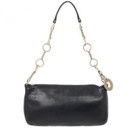 Pre Owned Salvatore Ferragamo Black Leather Chain Shoulder Bag