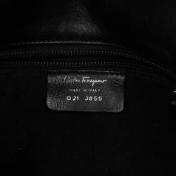 Pre Owned Salvatore Ferragamo Black Leather Chain Shoulder Bag