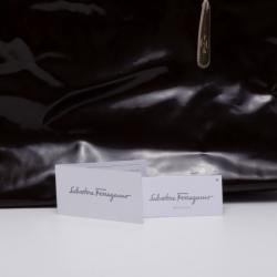 Pre Owned Salvatore Ferragamo Laser Cut Patent Tote 