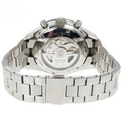 Pre Owned Tag Heuer Black Stainless Steel Carrera Men's Wristwatch 42MM