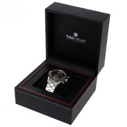 Pre Owned Tag Heuer Black Stainless Steel Carrera Men's Wristwatch 42MM