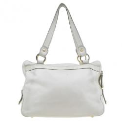 Pre Owned Tod's Cream Tracolla Media Tote