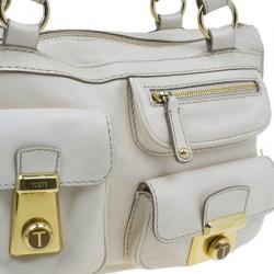 Pre Owned Tod's Cream Tracolla Media Tote
