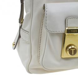 Pre Owned Tod's Cream Tracolla Media Tote