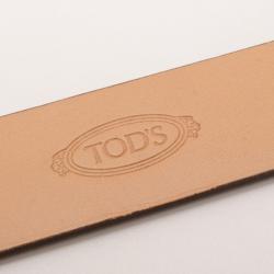 Tod's Brown Leather T Buckle Belt
