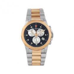 Pre Owned Tonino Lamborghini Gold Plated SS Black Mens Wristwatch 