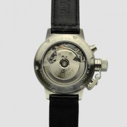 Pre Owned U-Boat Flight Deck SS Black Chronograph Mens Wristwatch 43 MM