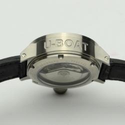 Pre Owned U-Boat Flight Deck SS Black Chronograph Mens Wristwatch 43 MM