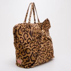 مملوكة مسبقًا Valentino Calf Hair Leopard Bow Tote