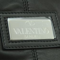 Pre Owned Valentino Black Petal Leather Hobo Bag 