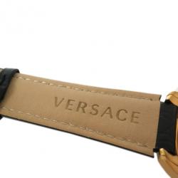Versace Charcter GP Leather Black Mens Wristwatch