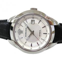 Versace Charcter SS Leather White Mens Wristwatch