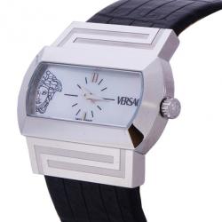 Pre Owned Versace Mother of Pearl Stainless Steel PS91990 Men's Wristwatch 40MM