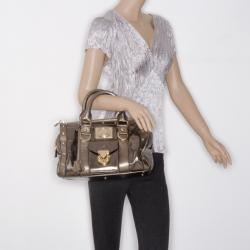 Pre Owned Versace Metallic New Madonna Boston Bag 